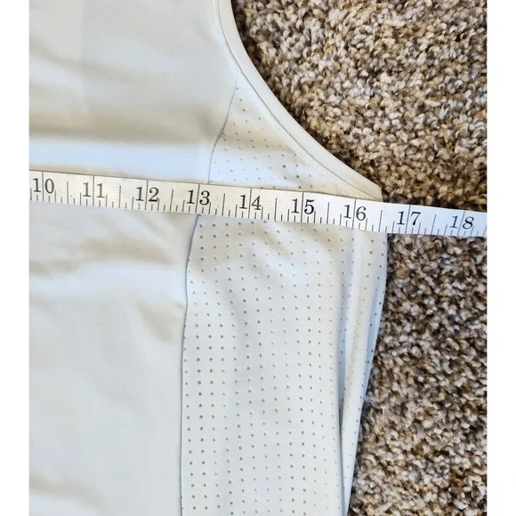 Sweaty Betty Active‎ Tank Dress Small Light Gray Racerback Mesh Panel High-Low - Picture 8 of 9